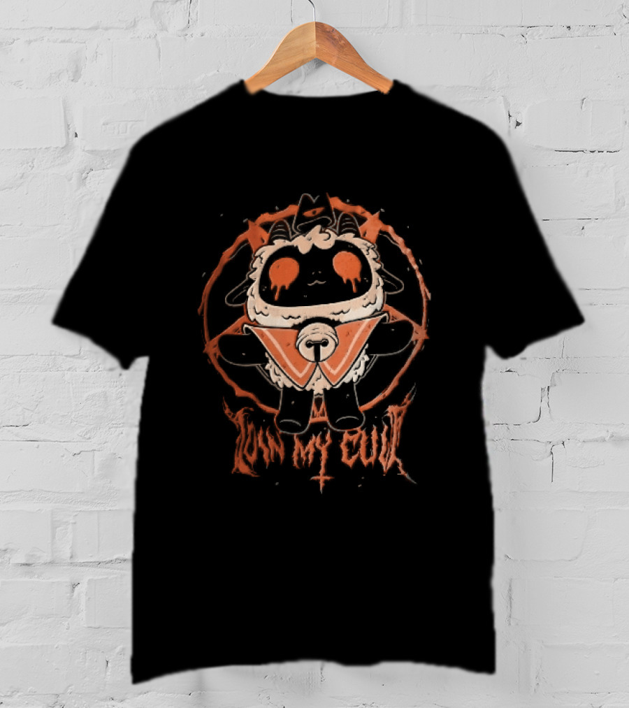 Join My Cult Cartoon Lamb Pentagram Bleeding Eyes Cross T-Shirt