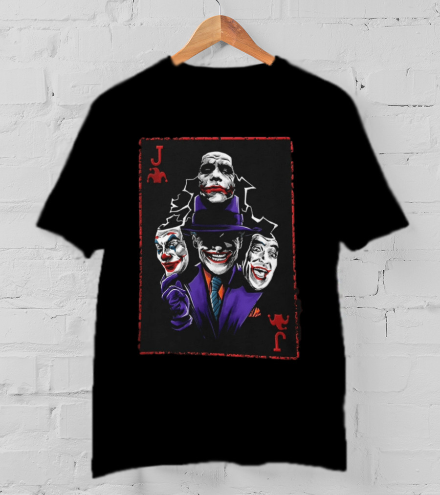 Joker Card Faces DC Comics Batman Joker Playing Card T-Shirt