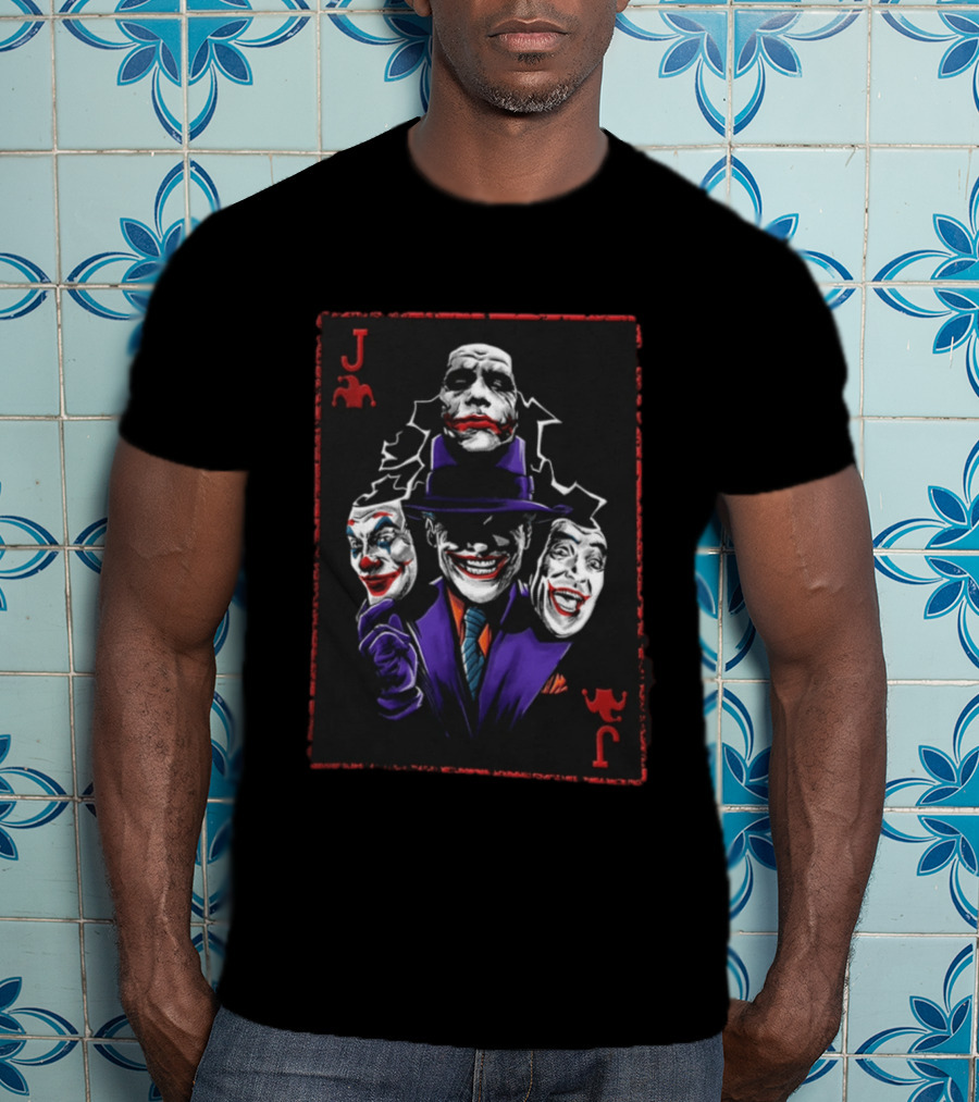 Joker Card Faces DC Comics Batman Joker Playing Card T-Shirt