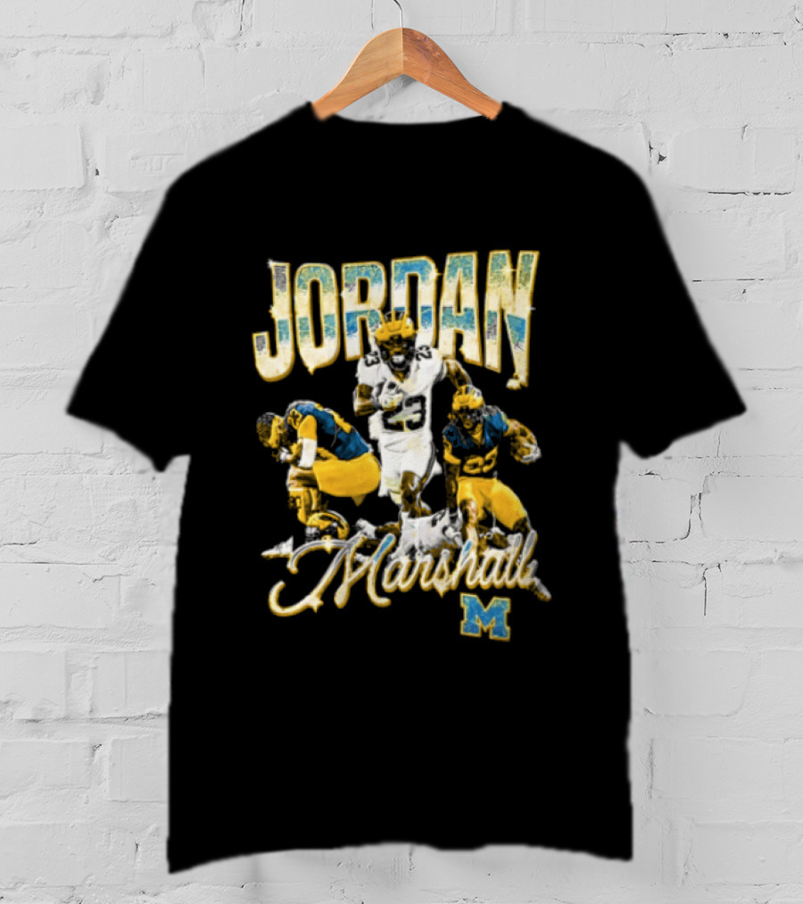 Jordan Marshall Michigan Wolverines Football Collage T-Shirt