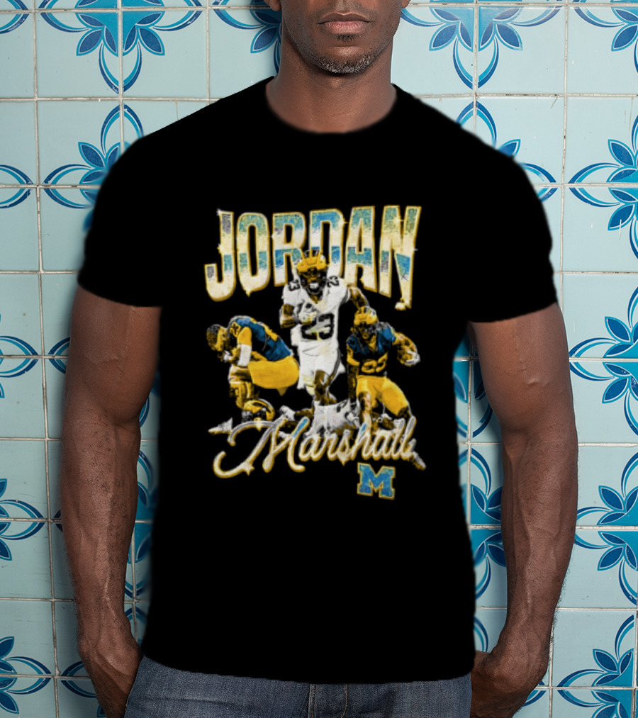 Jordan Marshall Michigan Wolverines Football Collage T-Shirt