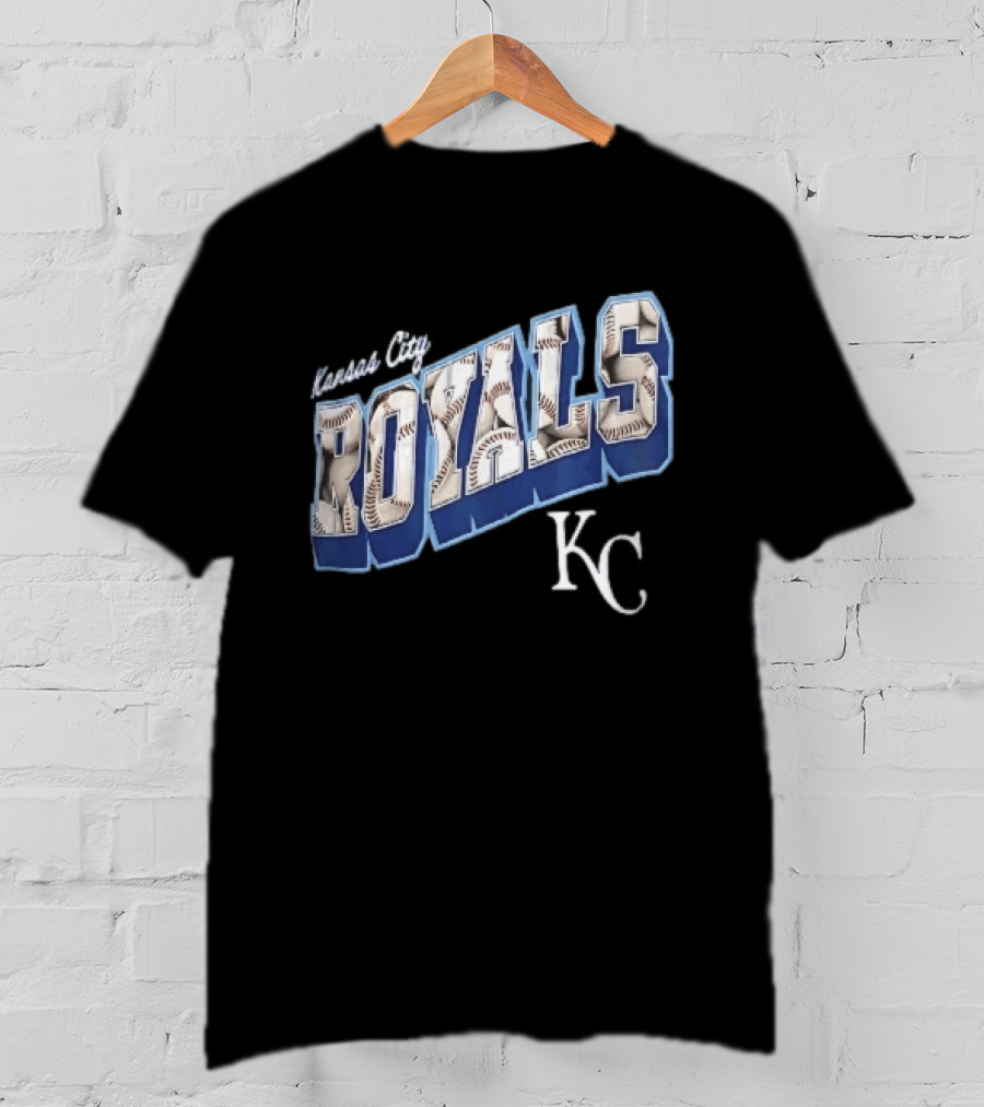 Kansas City Royals Baseball 3D Block KC T-Shirt
