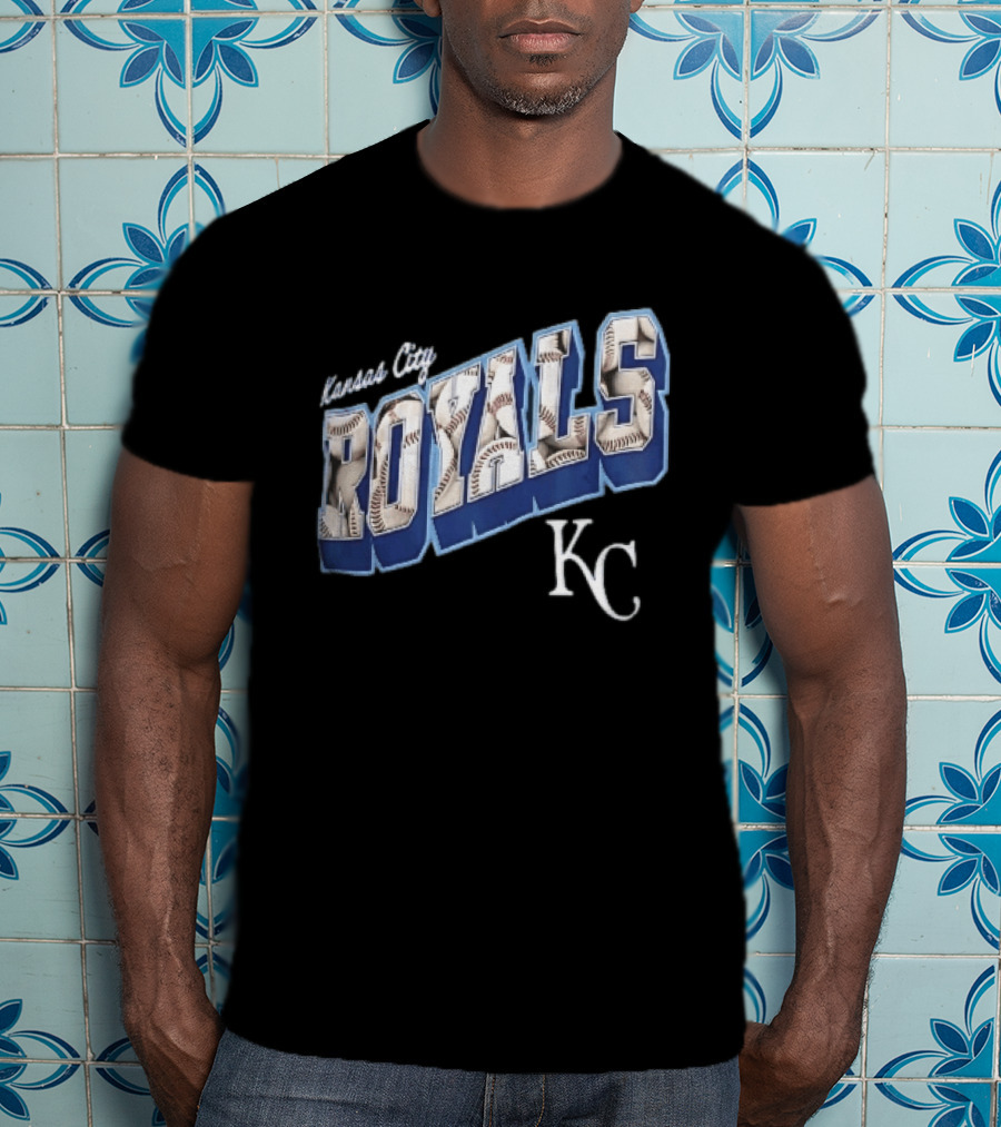 Kansas City Royals Baseball 3D Block KC T-Shirt