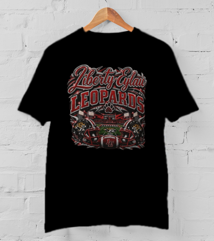 Liberty Eylau Leopards Football Stadium Helmet Paw LE T-Shirt