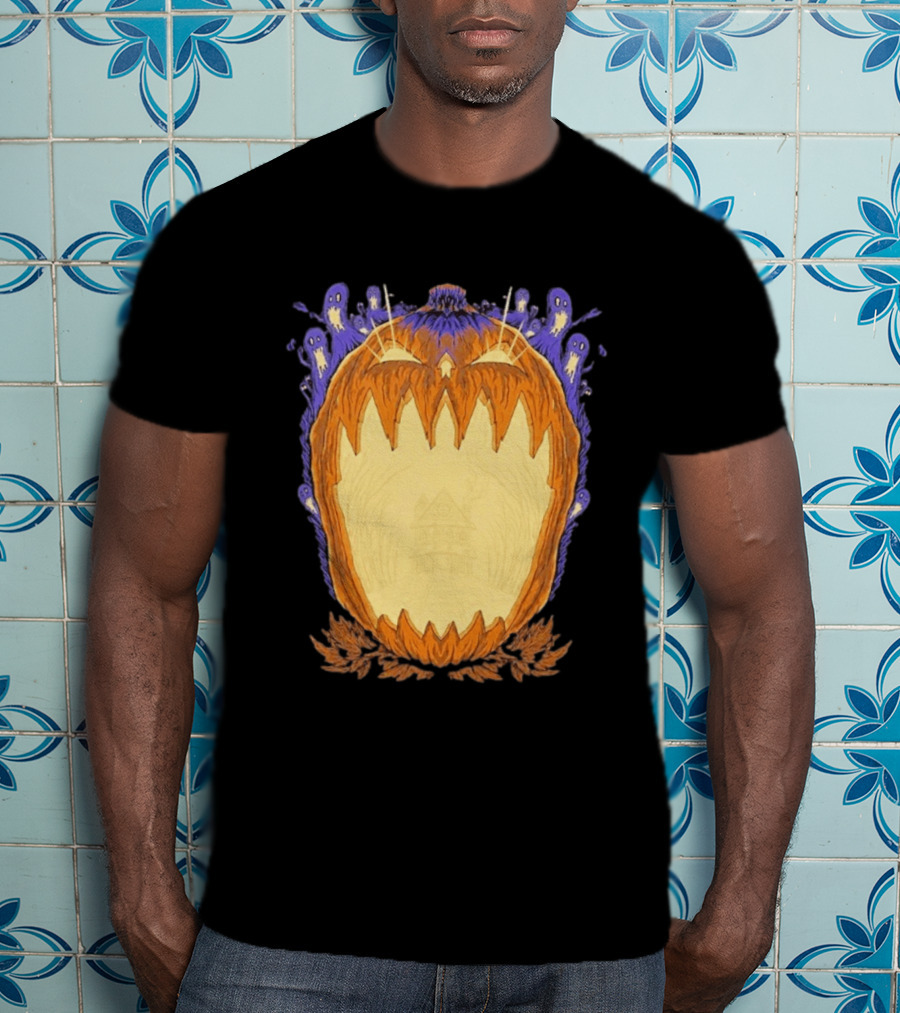Pumpkin Ghost Haunted House Halloween Spooky Jack O' Lantern T-Shirt