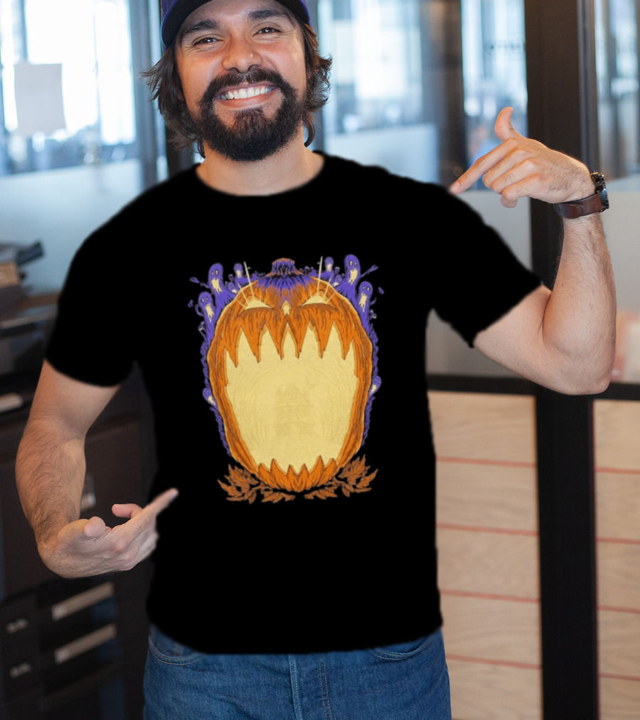 Pumpkin Ghost Haunted House Halloween Spooky Jack O' Lantern T-Shirt