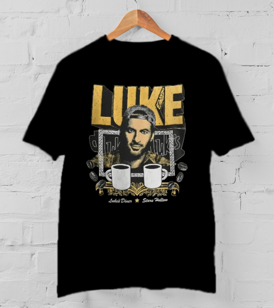 Luke's Diner Stars Hollow Backward Cap Coffee S Halftone Bootleg T-Shirt