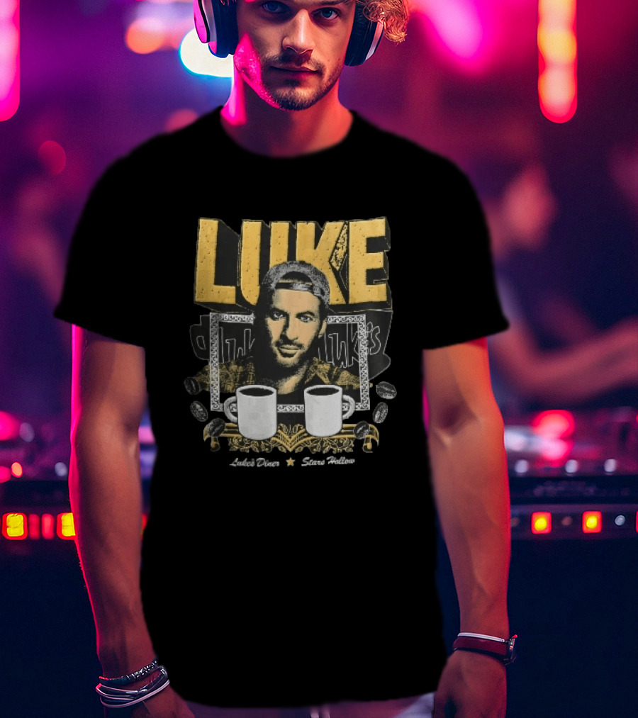 Luke's Diner Stars Hollow Backward Cap Coffee S Halftone Bootleg T-Shirt
