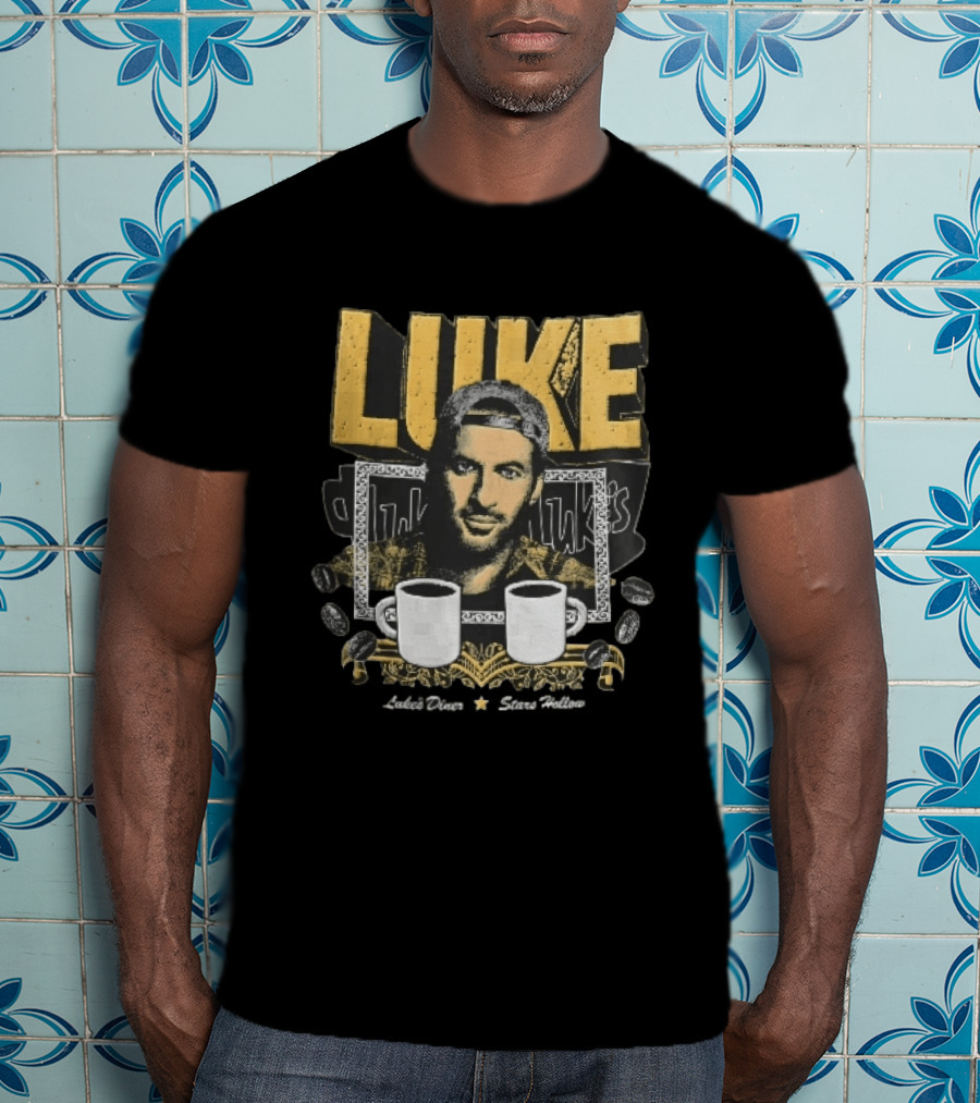 Luke's Diner Stars Hollow Backward Cap Coffee S Halftone Bootleg T-Shirt