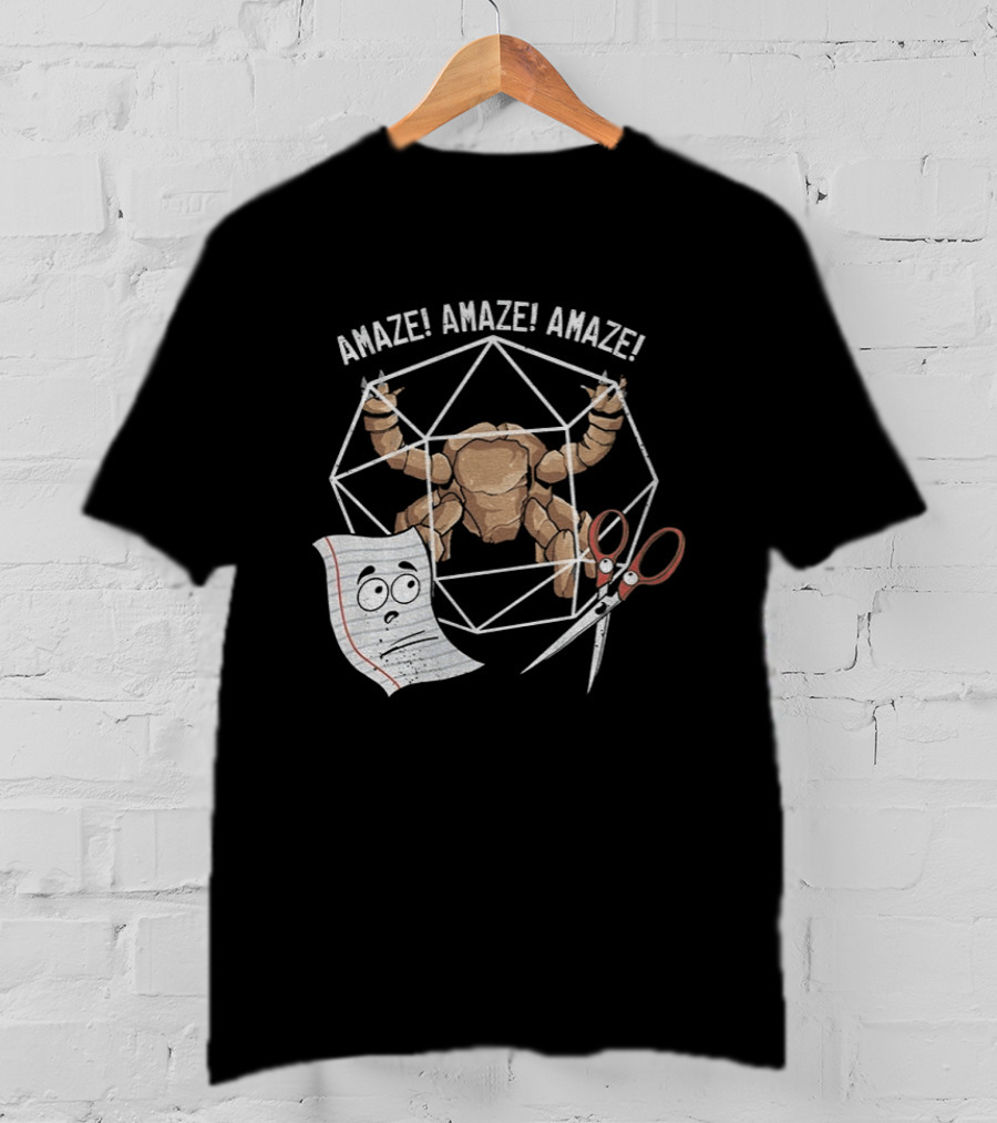Rocky Paper Scissors Amaze Amaze Amaze Polyhedron Challenge T-Shirt