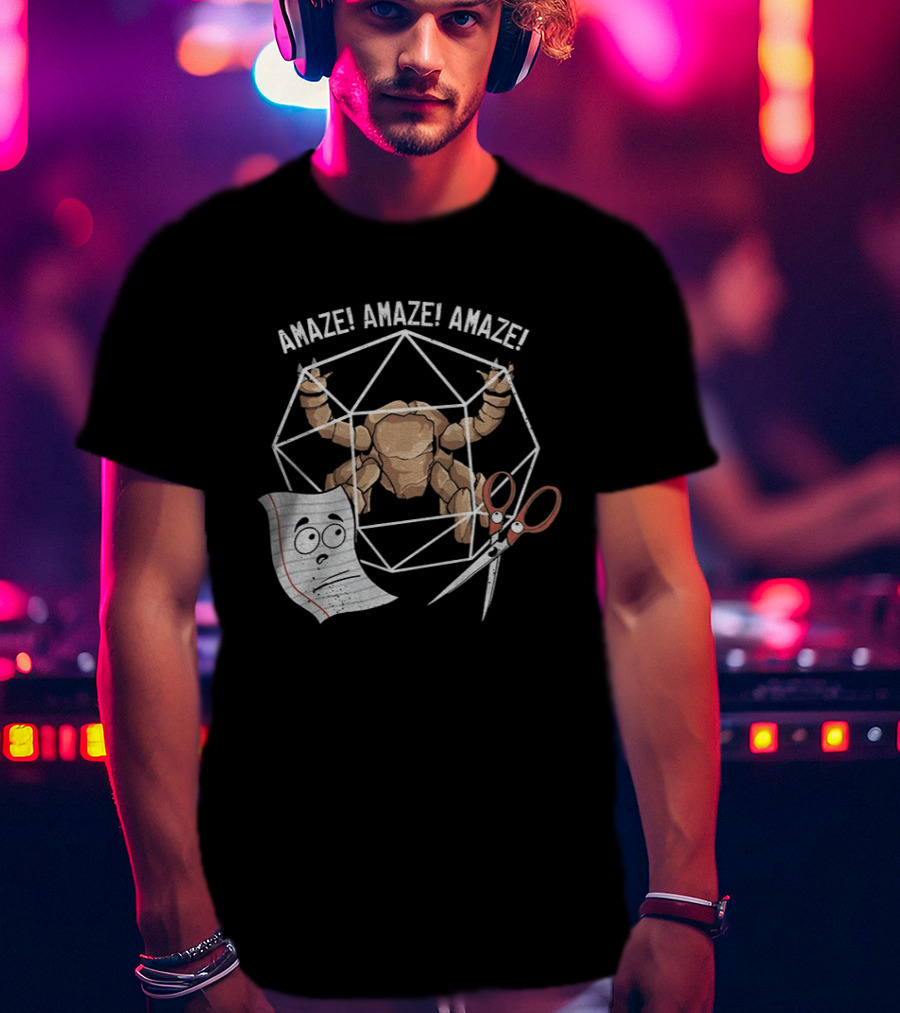 Rocky Paper Scissors Amaze Amaze Amaze Polyhedron Challenge T-Shirt