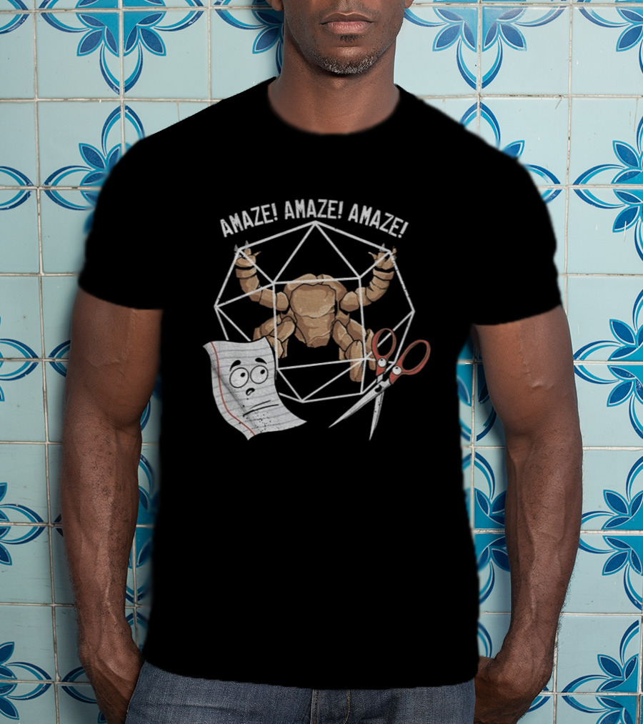 Rocky Paper Scissors Amaze Amaze Amaze Polyhedron Challenge T-Shirt