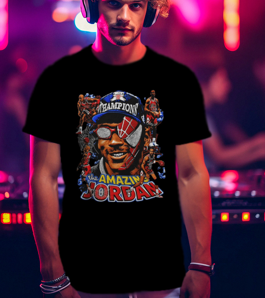 The Amazing Jordan Champions Spider Man Chicago Bulls T-Shirt