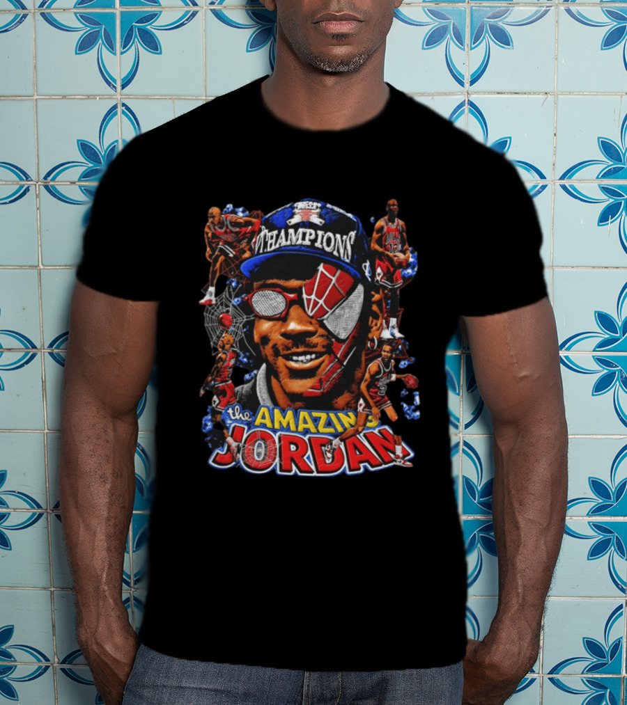 The Amazing Jordan Champions Spider Man Chicago Bulls T-Shirt