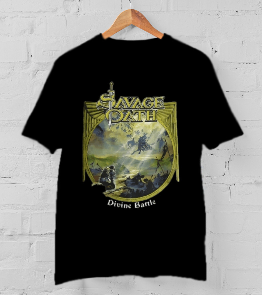 Savage Oath Divine Battle Ghostly Cavalry And Wounded Kneeling Knight T-Shirt