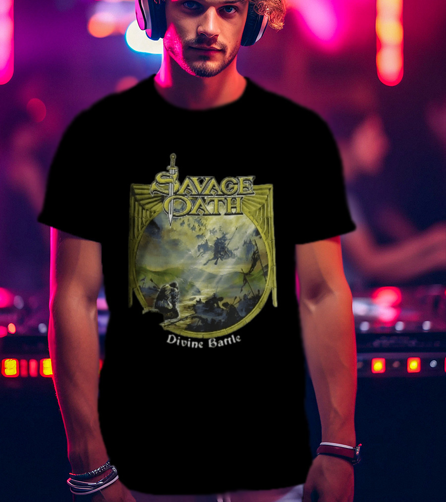 Savage Oath Divine Battle Ghostly Cavalry And Wounded Kneeling Knight T-Shirt