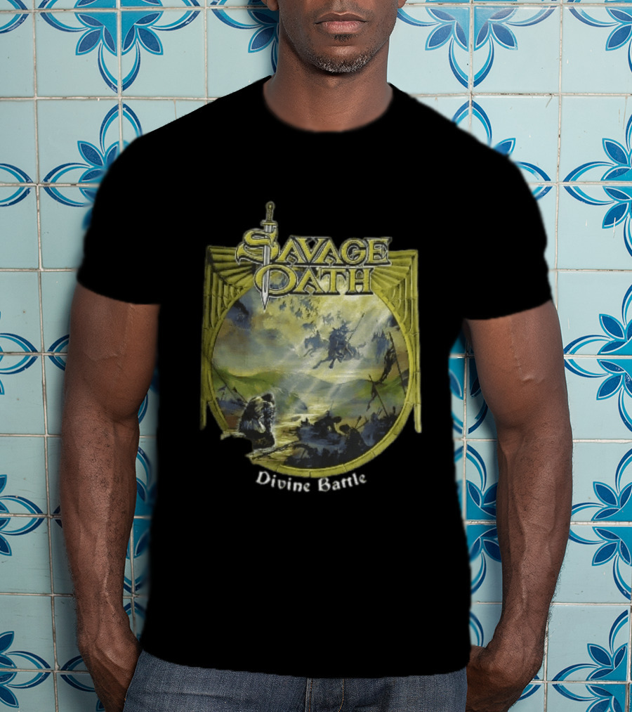 Savage Oath Divine Battle Ghostly Cavalry And Wounded Kneeling Knight T-Shirt