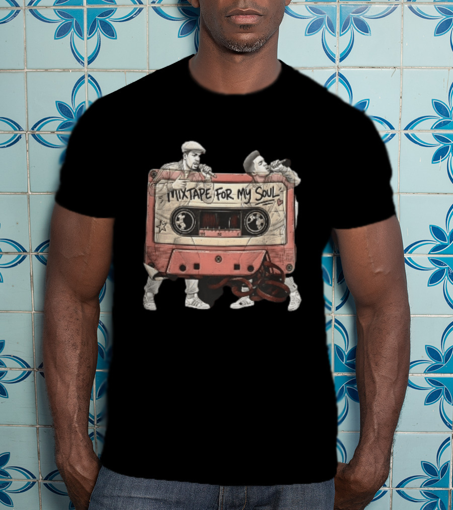 Mixtape For My Soul Two MCs Microphones Tracksuits Cassette Tape T-Shirt