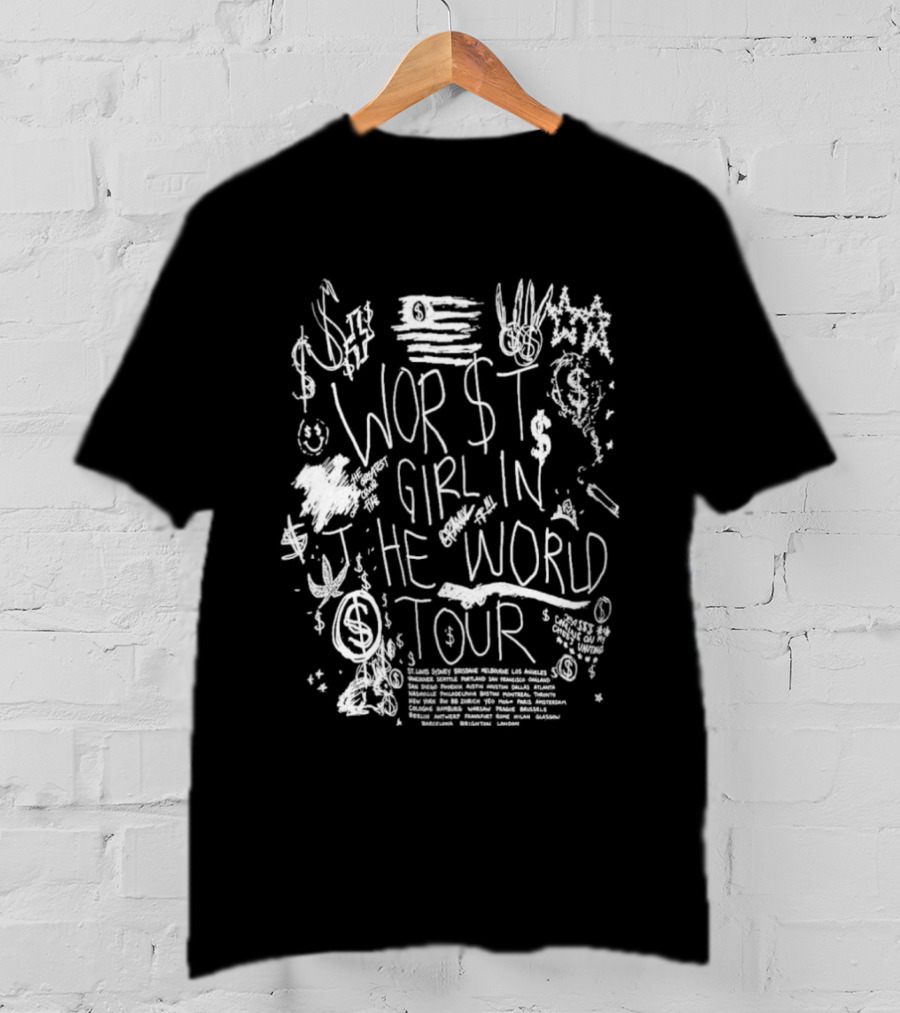 Slayyyter 2026 Worst Girl In The World Tour Dates Graffiti T-Shirt