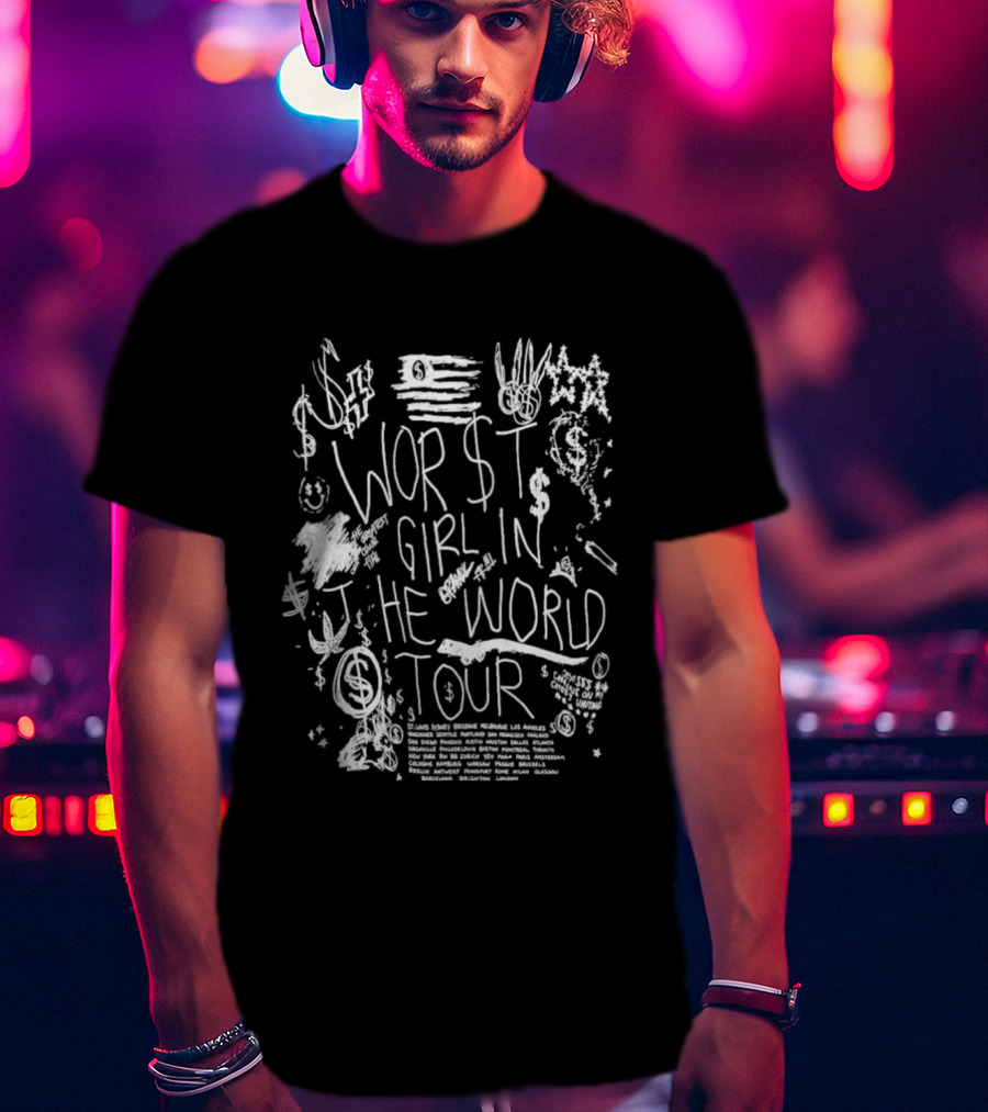 Slayyyter 2026 Worst Girl In The World Tour Dates Graffiti T-Shirt