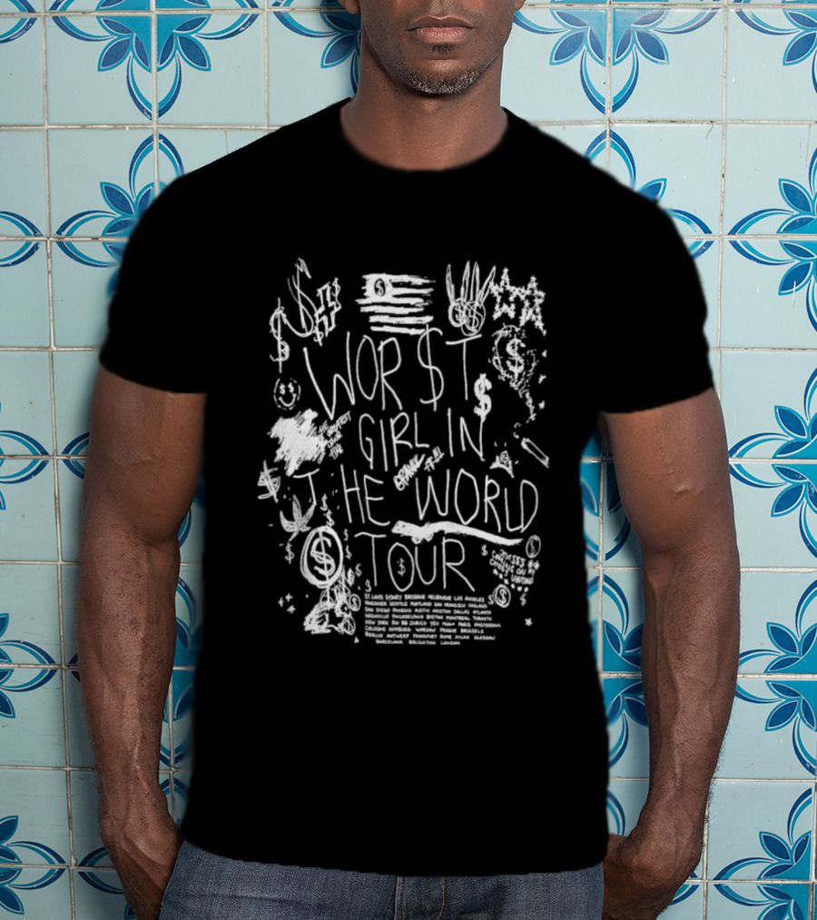 Slayyyter 2026 Worst Girl In The World Tour Dates Graffiti T-Shirt