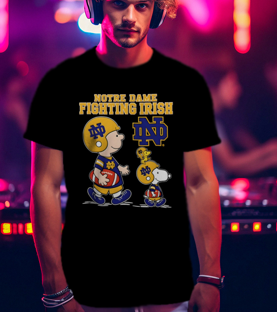 Notre Dame Fighting Irish Snoopy Charlie Brown Football 2026 Peanuts T-Shirt