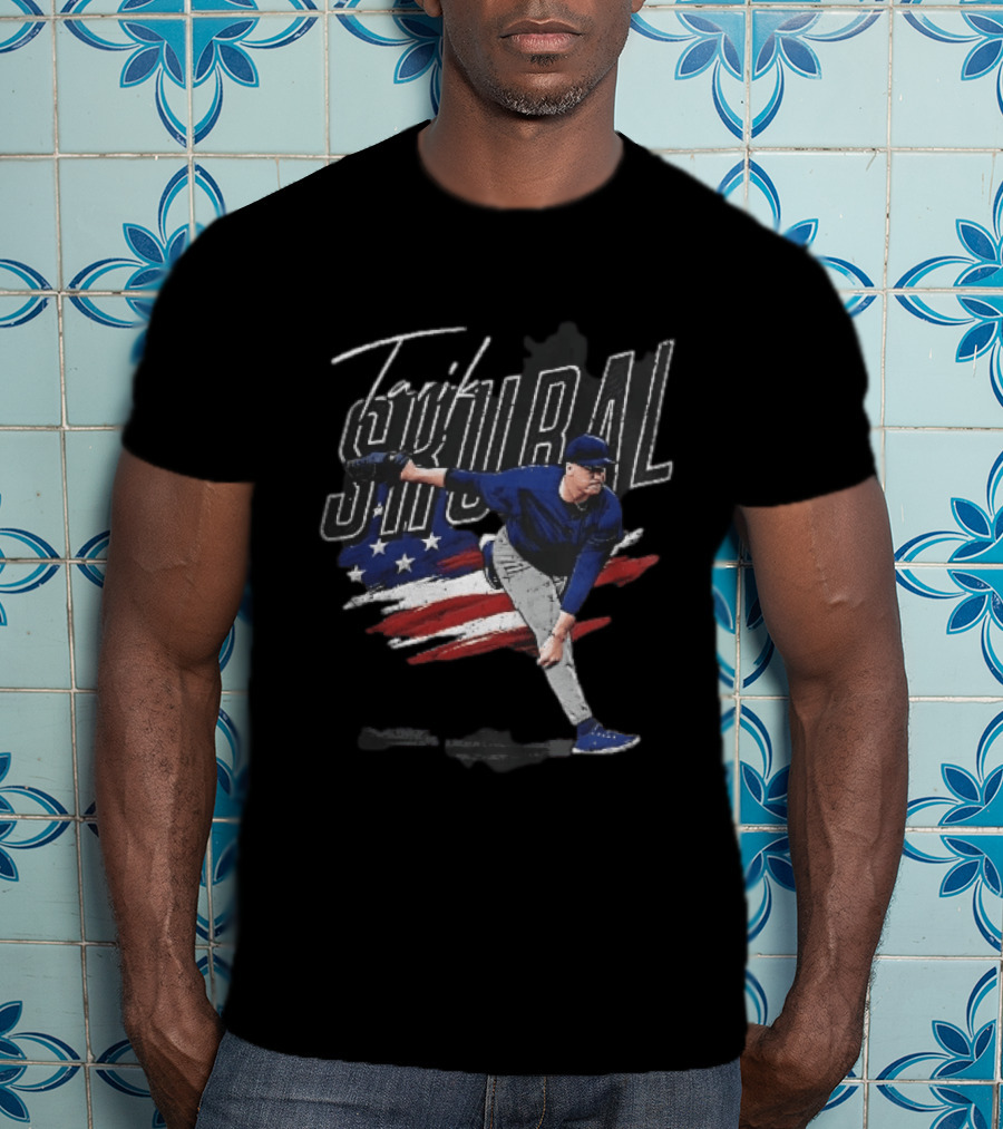 Tarik Skubal Pitching American Flag Baseball Player T-Shirt