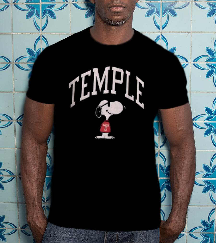 Temple Owls NCAA Snoopy Sunglasses Red T-Shirt
