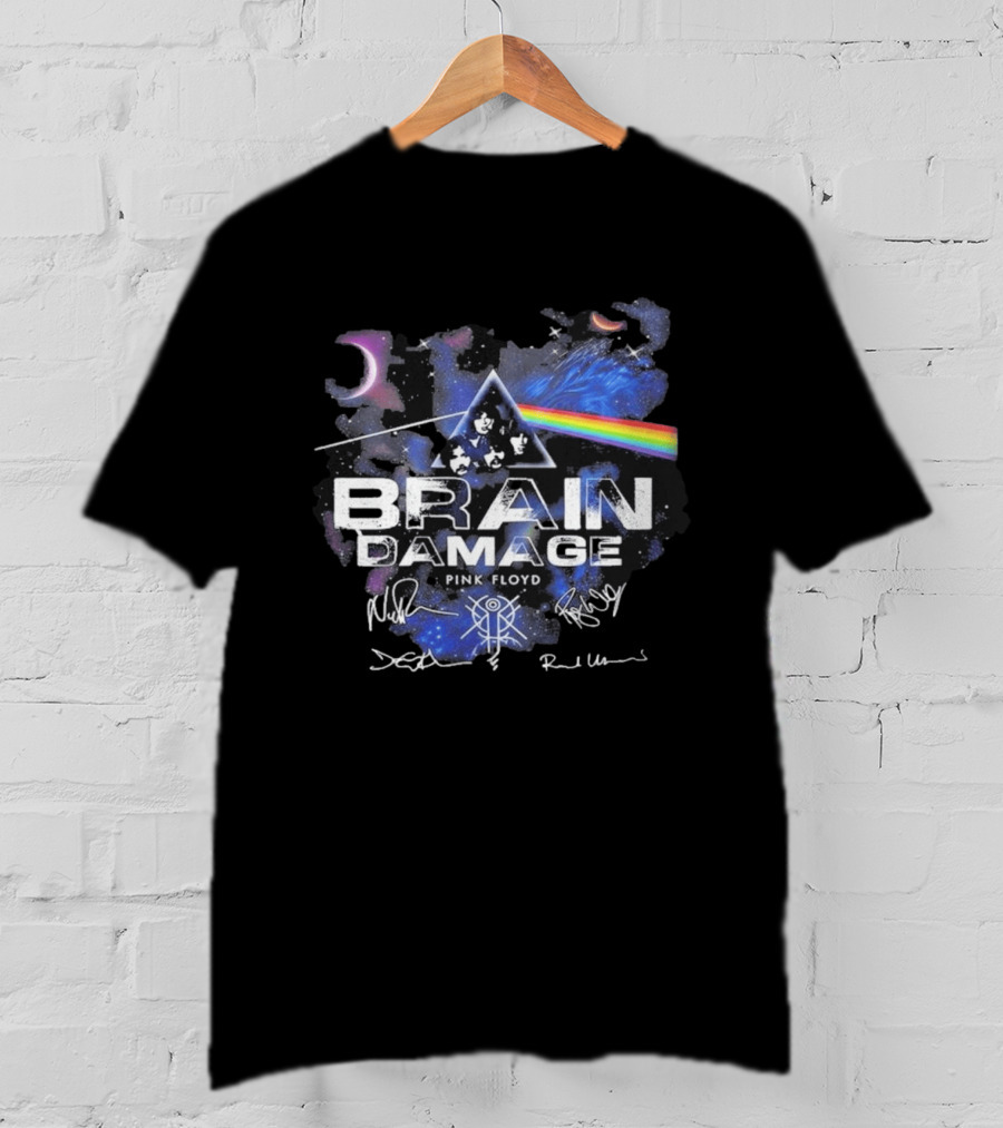 Pink Floyd Brain Damage Dark Side Of The Moon Prism Signatures T-Shirt