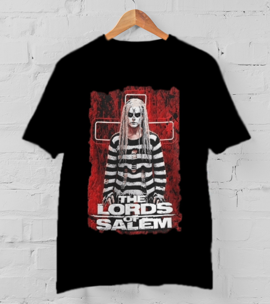 The Lords Of Salem Striped Dreadlocks Face Paint Inverted Cross T-Shirt