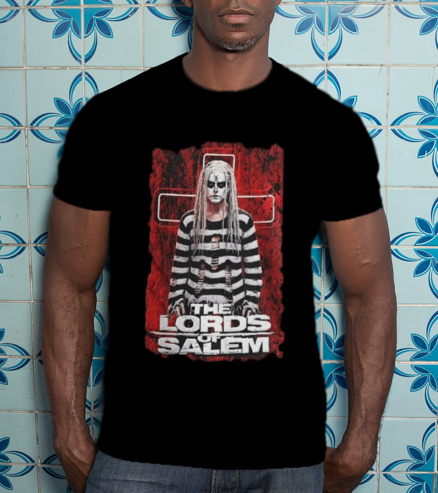 The Lords Of Salem Striped Dreadlocks Face Paint Inverted Cross T-Shirt