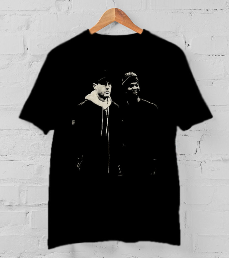 Two Men In Cap And Beanie Monochrome T-Shirt