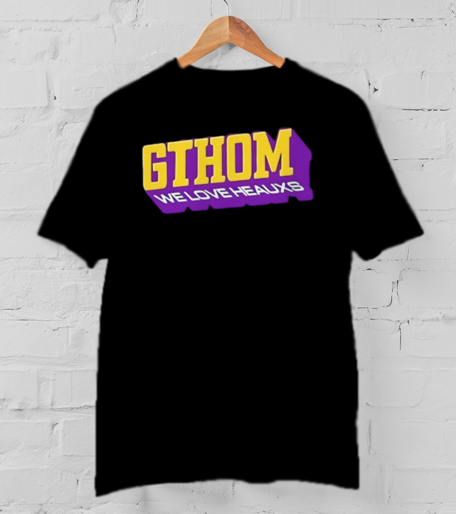 GTHOM We Love Heauxs Purple And Yellow Block Letters T-Shirt