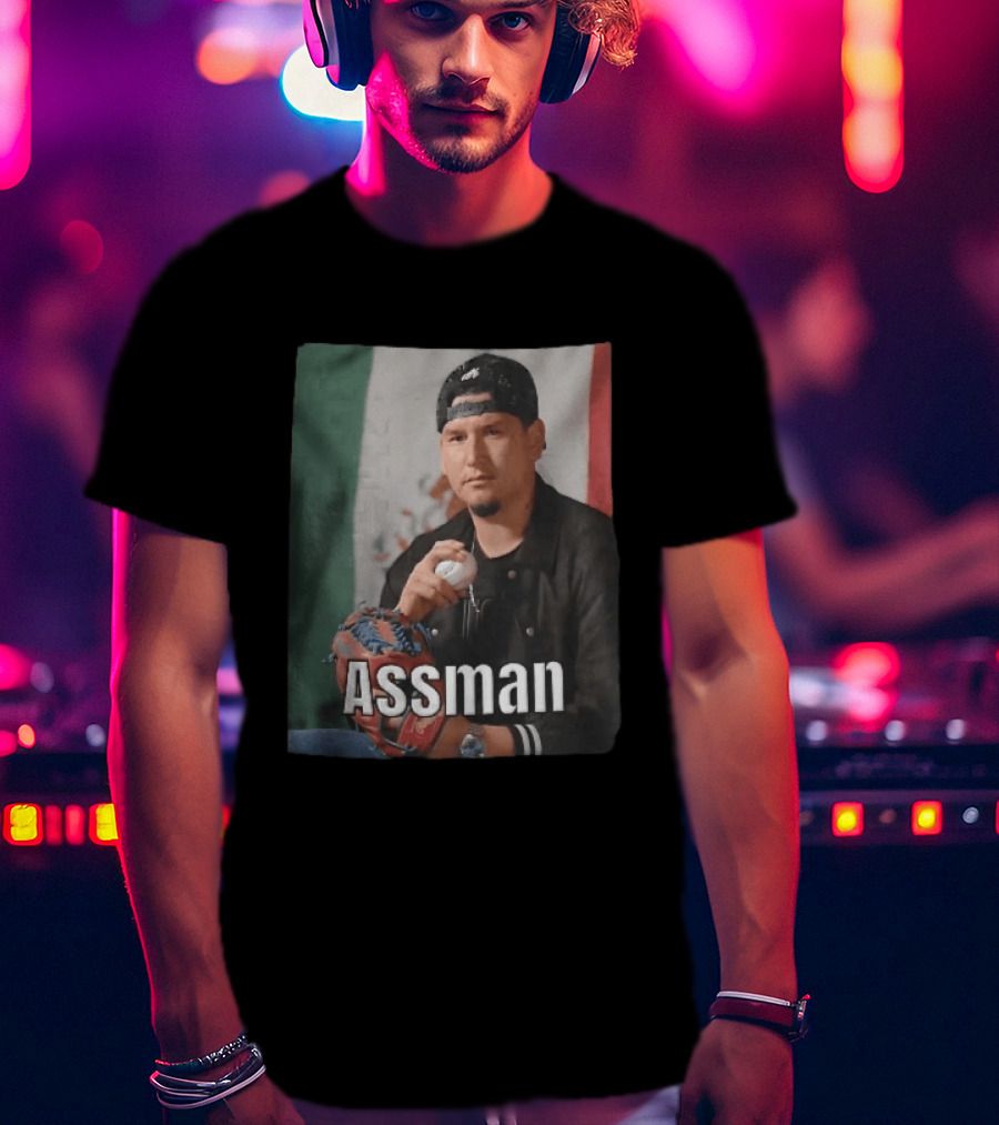 Assman Baseball Pitcher Holding Ball With Mexican Flag T-Shirt