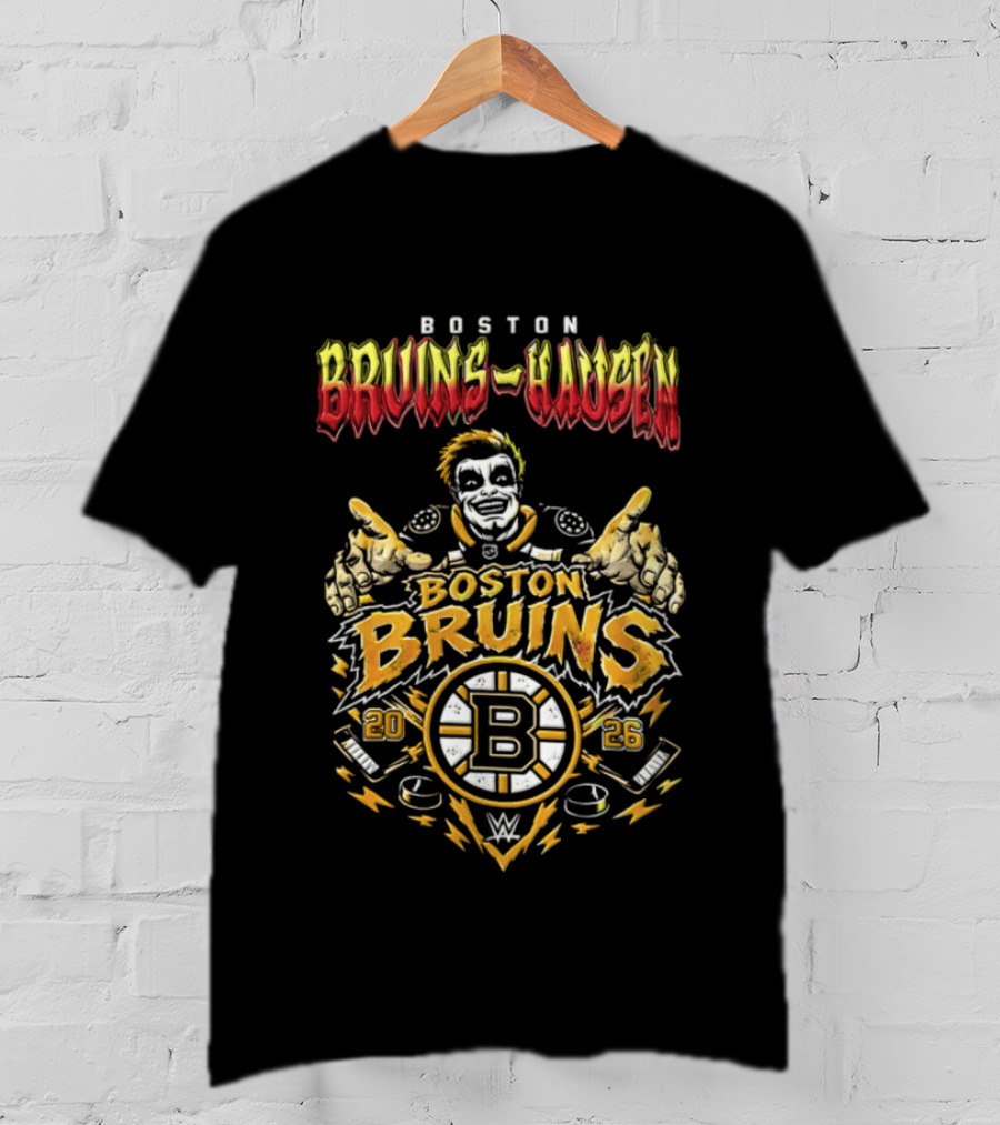 Boston Bruins Danhausen WWE 2026 Collaboration T-Shirt