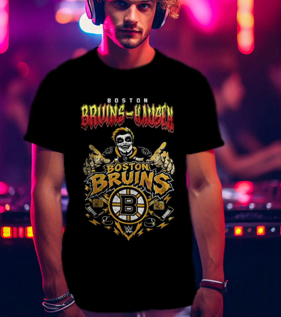 Boston Bruins Danhausen WWE 2026 Collaboration T-Shirt