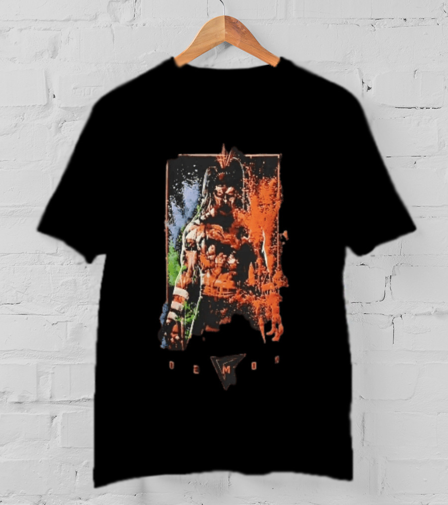 Demon Masked Warrior Orange Splatter Bodypaint Art 3000 T-Shirt