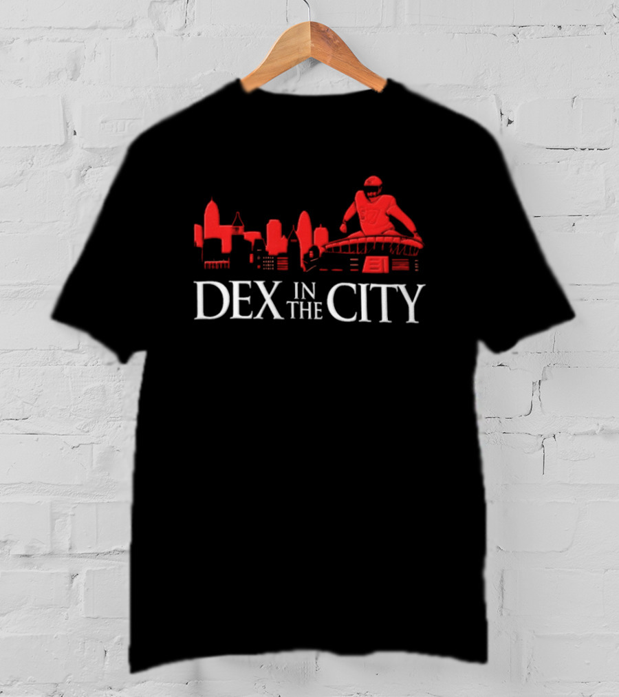 Dexter Lawrence Number 97 Dex In The City New York Giants Skyline T-Shirt