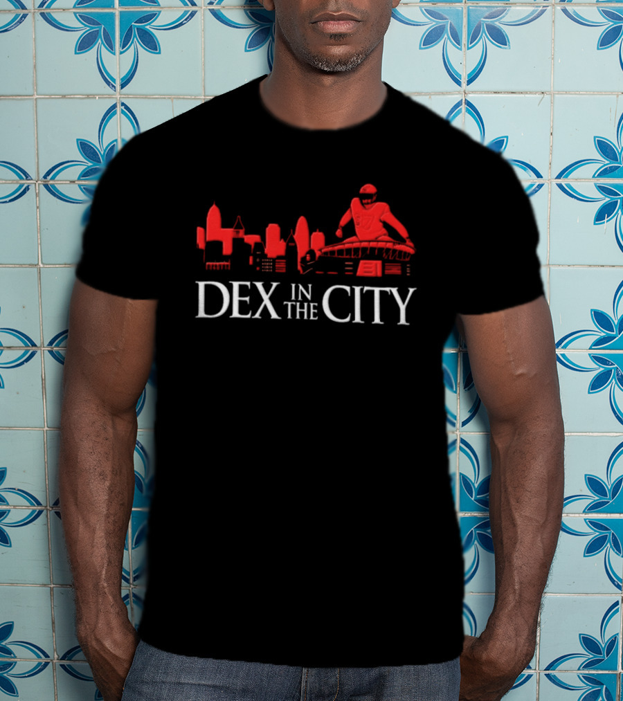 Dexter Lawrence Number 97 Dex In The City New York Giants Skyline T-Shirt