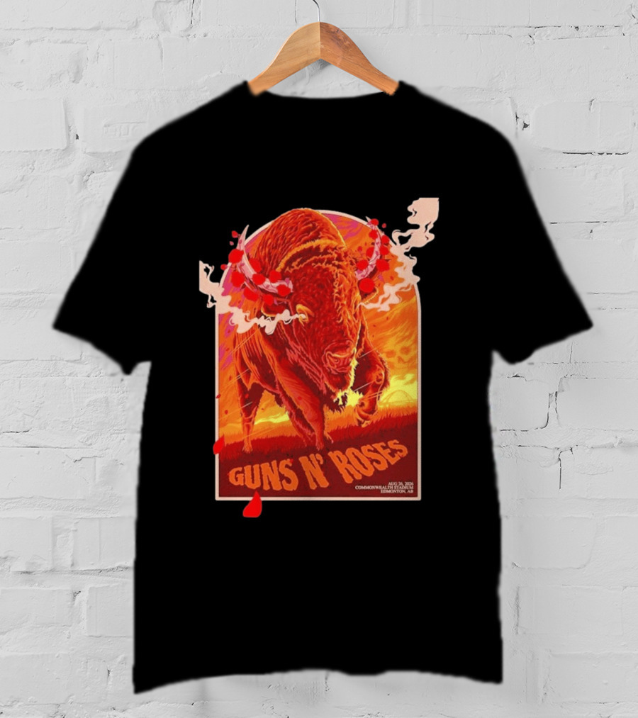 Guns N Roses Bison Commonwealth Stadium Edmonton AB August 26 2026 T-Shirt
