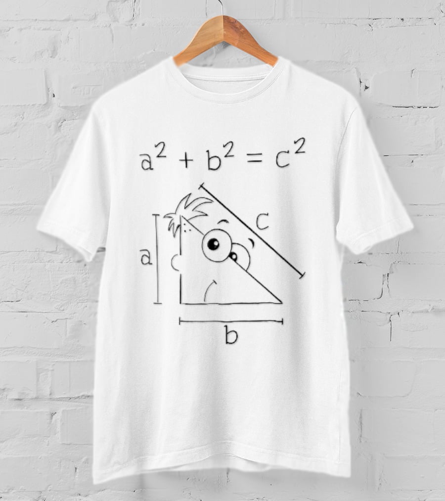 A2 Plus B2 Equals C2 Math Humor Cartoon Triangle T-Shirt