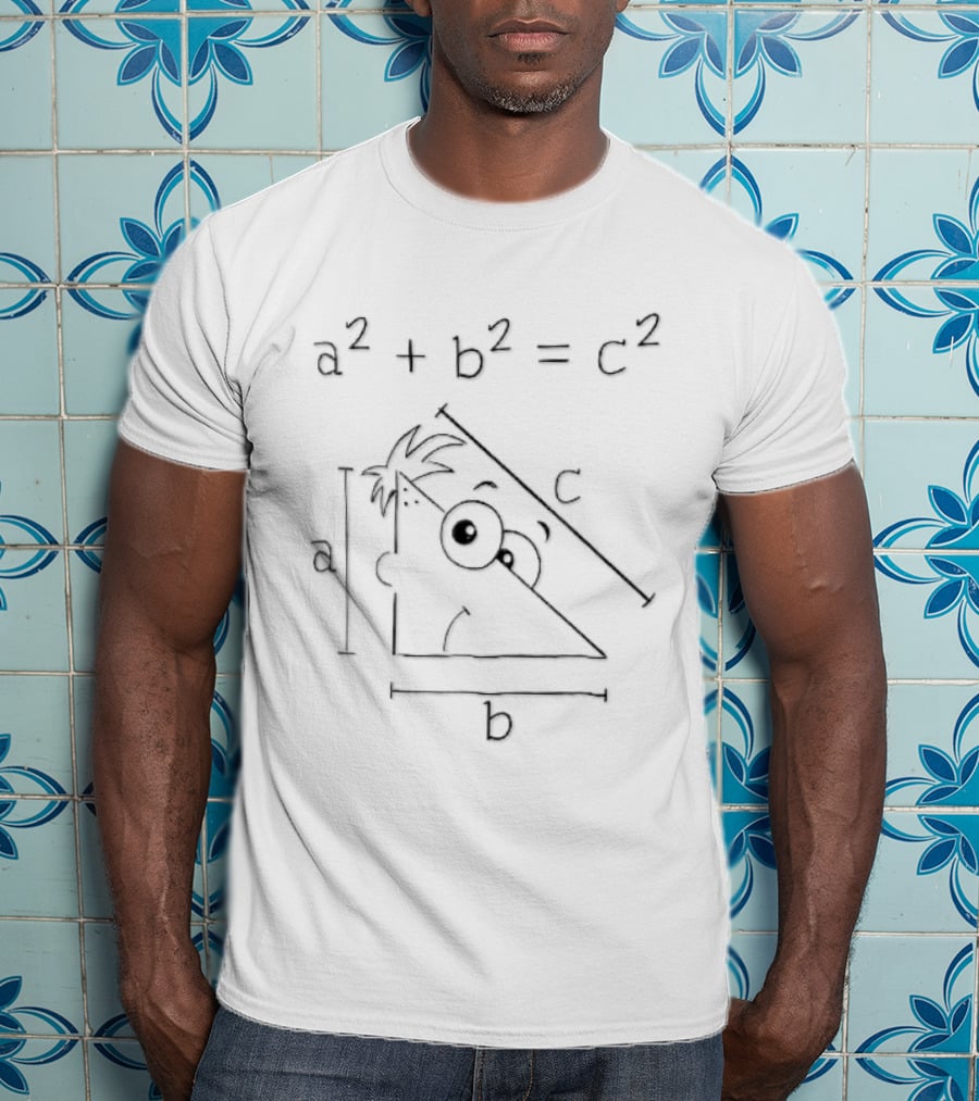 A2 Plus B2 Equals C2 Math Humor Cartoon Triangle T-Shirt