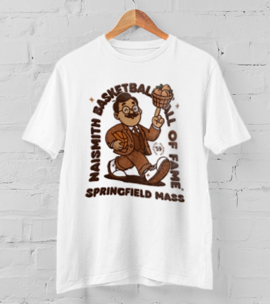 Naismith Basketball Hall Of Fame Springfield Massachusetts James Naismith பேஸ்கெட் பாலிங்கள்ள T-Shirt