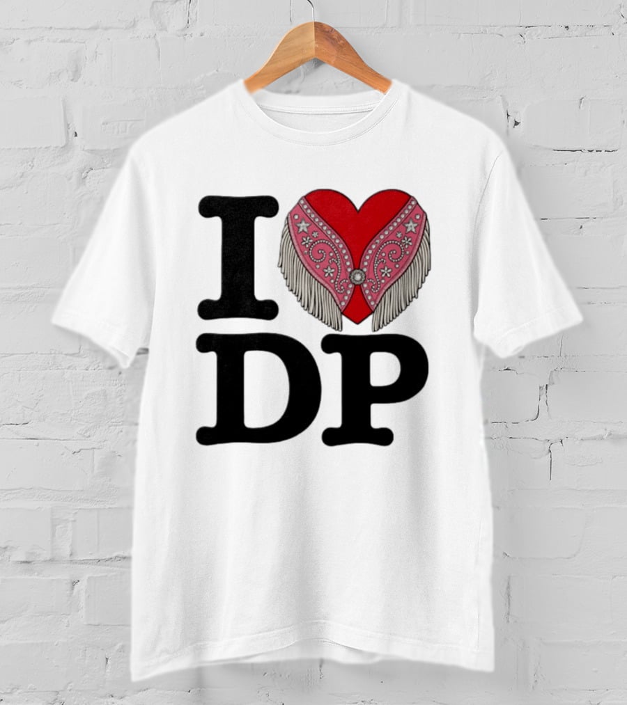 I Love DP Dolly Parton Heart Fringe Western T-Shirt
