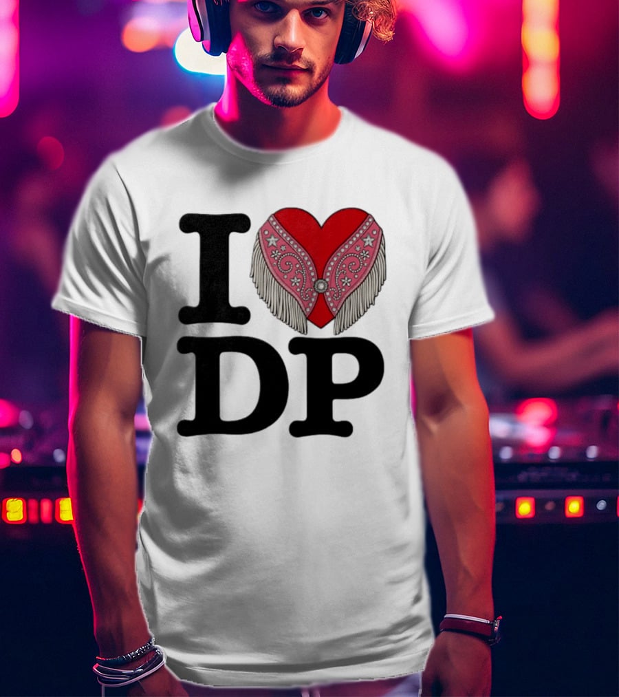 I Love DP Dolly Parton Heart Fringe Western T-Shirt