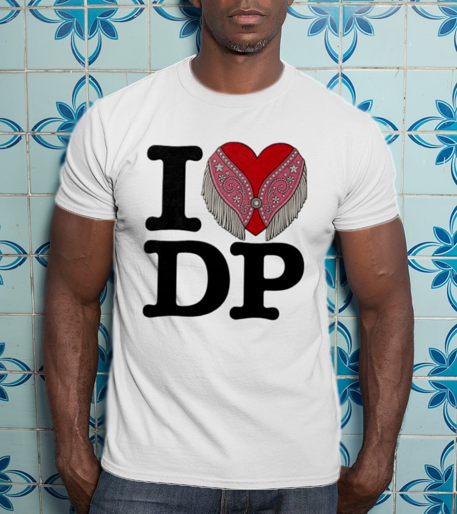 I Love DP Dolly Parton Heart Fringe Western T-Shirt
