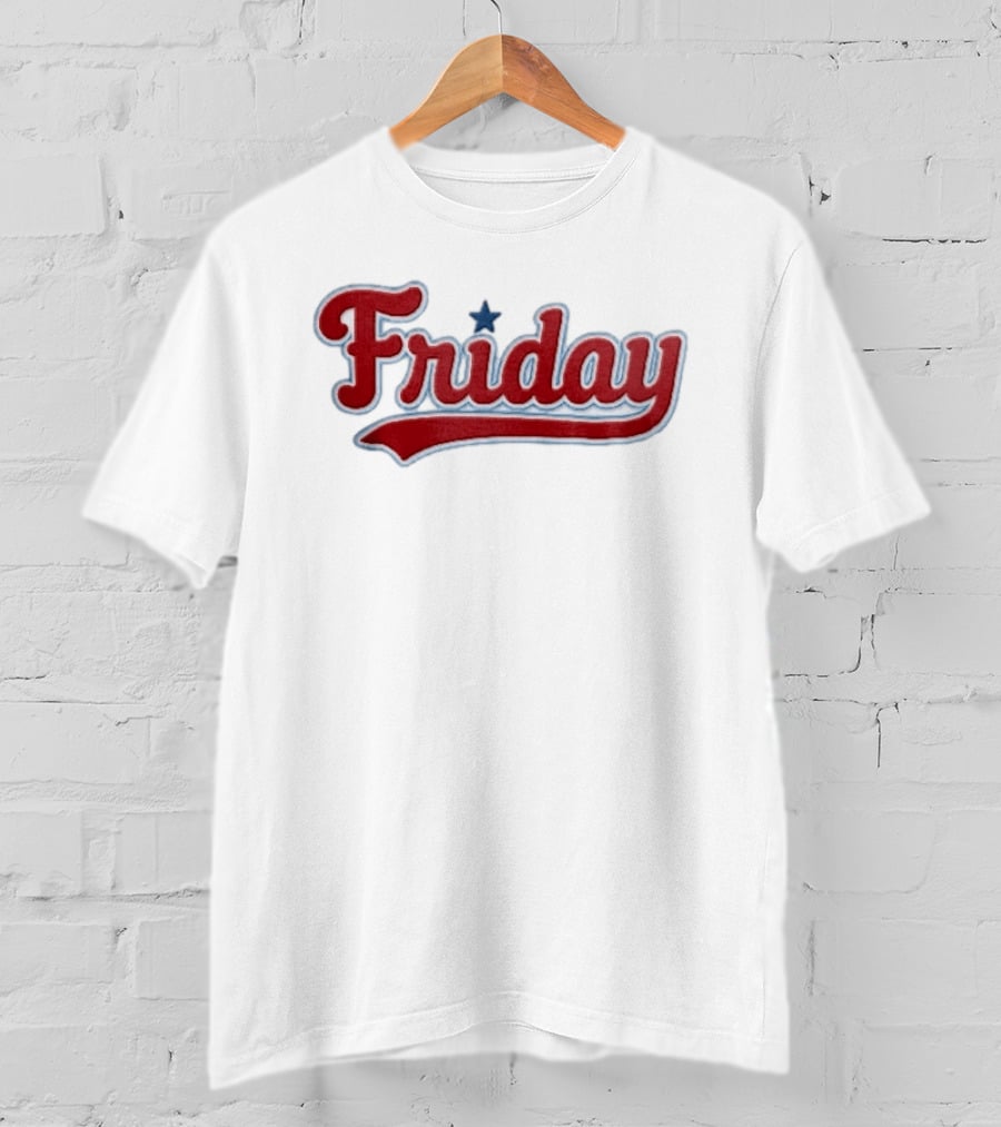 Philadelphia Phillies Friday Red Patriotic Baseball Star T-Shirt