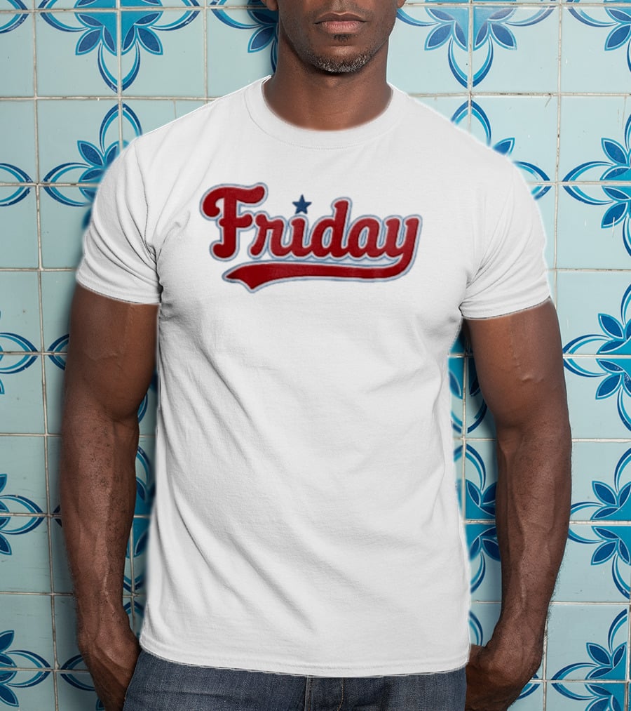 Philadelphia Phillies Friday Red Patriotic Baseball Star T-Shirt