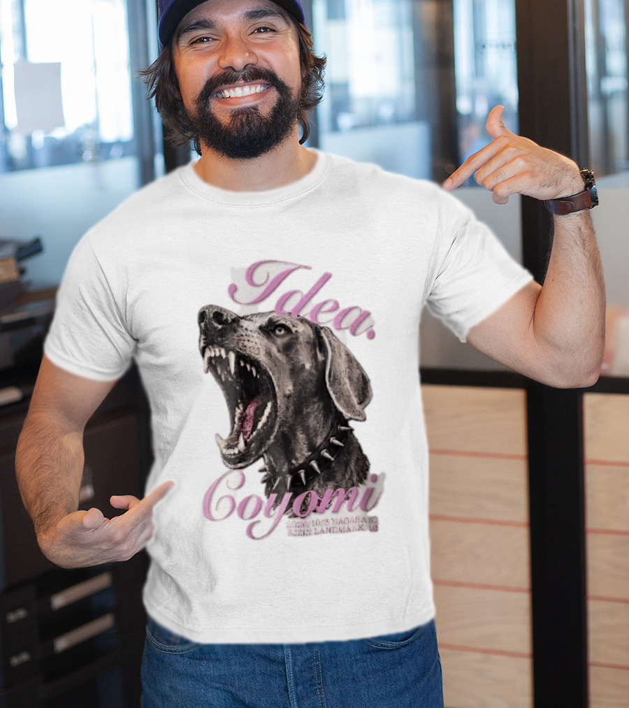 Rizin Idea Coyomi Nagasaki Snarling Dog Spiked Collar Pink Cursive 2024 T-Shirt