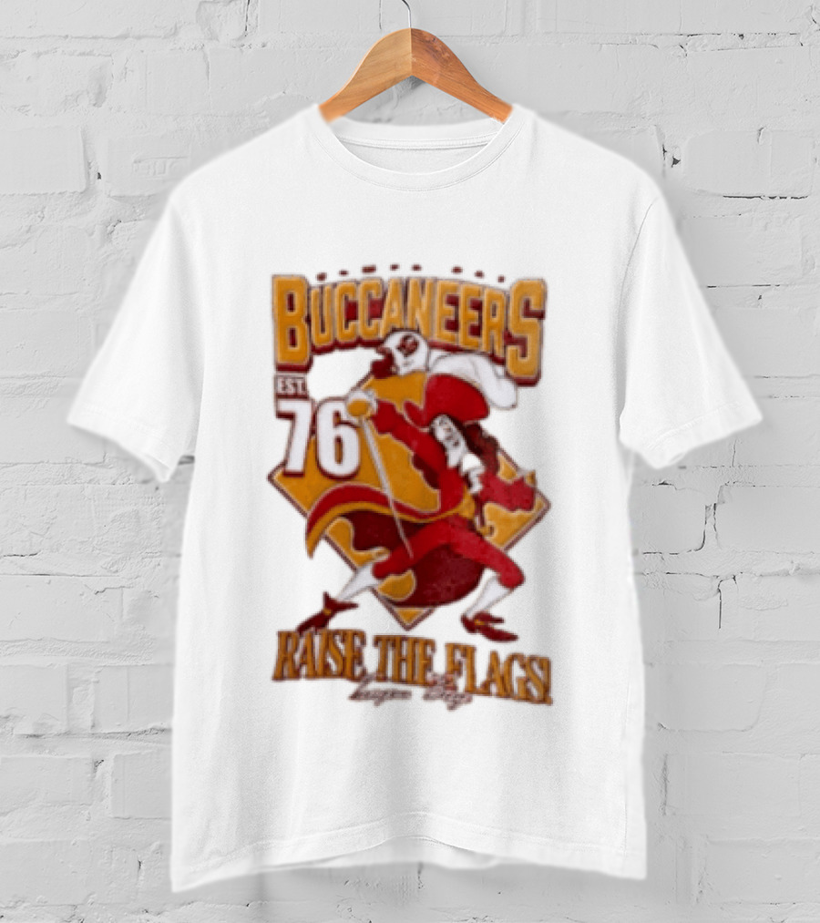 Buccaneers EST 76 Captain Hook Raise The Flags T-Shirt